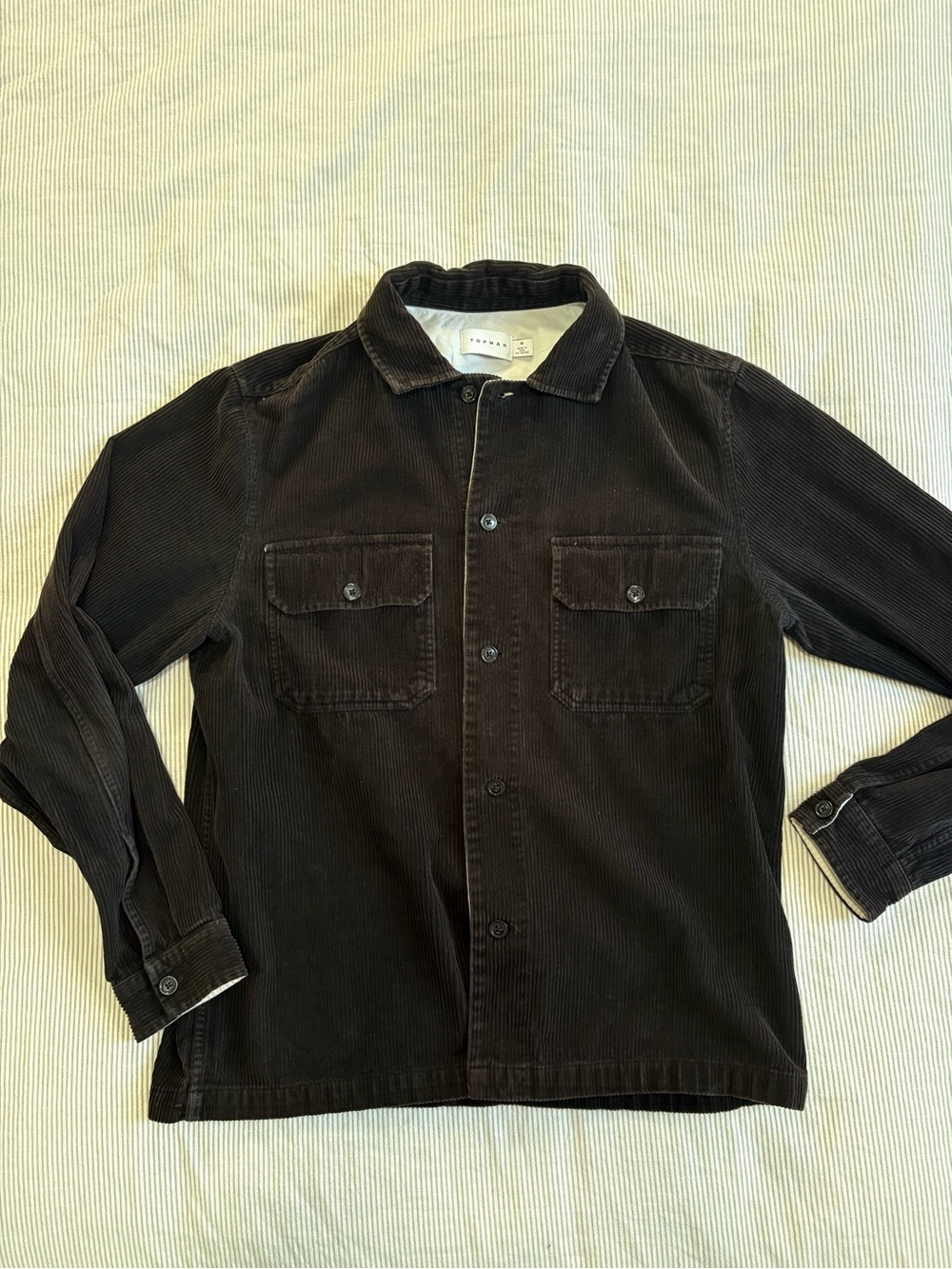Topman Black Corduroy Over Shirt